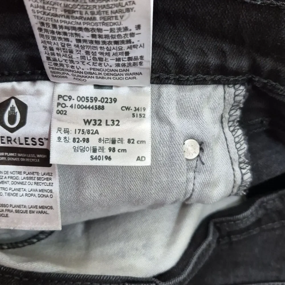 Levis 559 Jeans Men 32x32 Black Relaxed Straight Leg Stretch Denim Y2K Cowboy